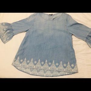 COPY - John Mark Denim Bell Sleeved Blouse Medium
